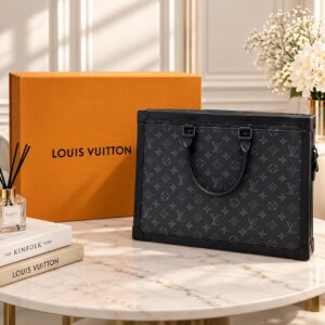 LOUIS VUITTON 黑色 Monogram 手提公事包